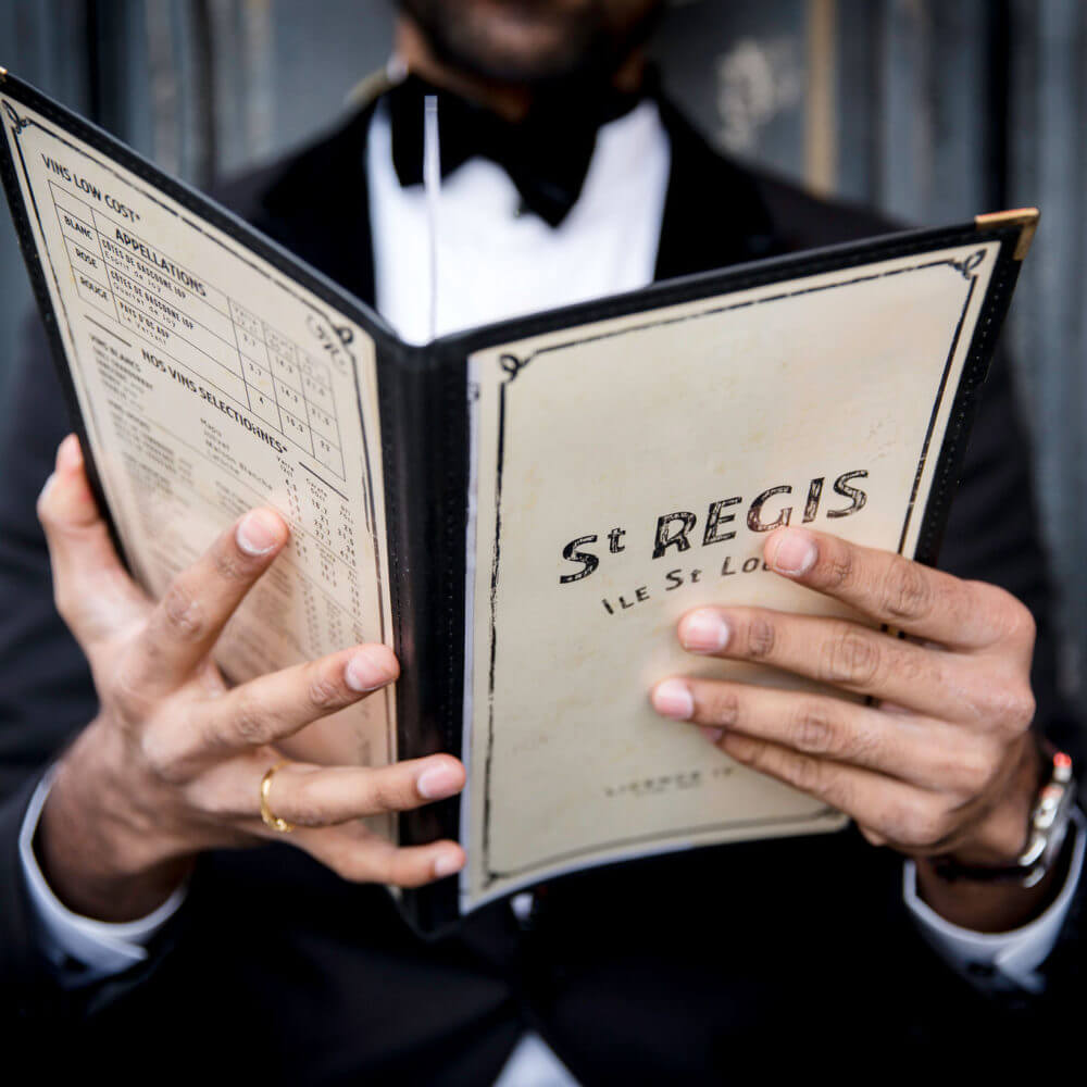 Carte du menu Saint Régis